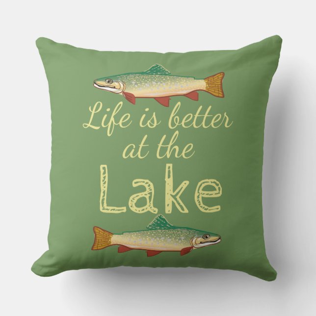 Rainbow Trout | Life is better at the Lake Cushion (Front)