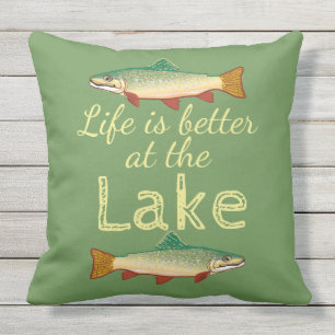 Rainbow Trout   Life is better at the Lake Cushion