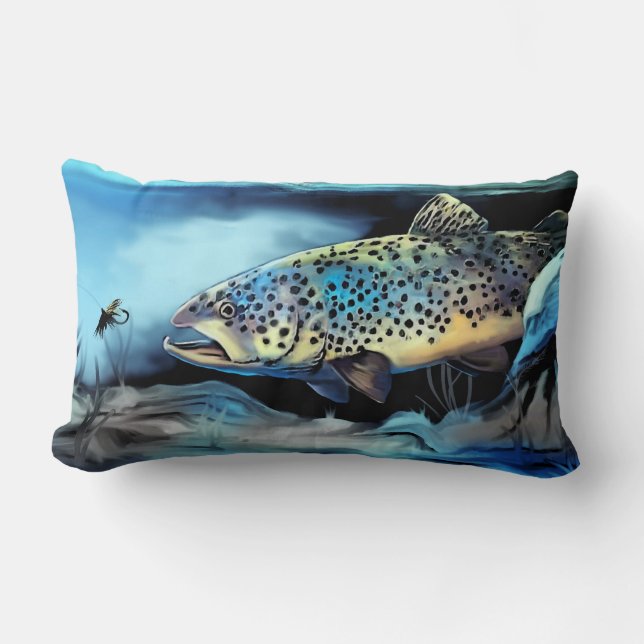 Rainbow Trout Lumbar Cushion (Front)