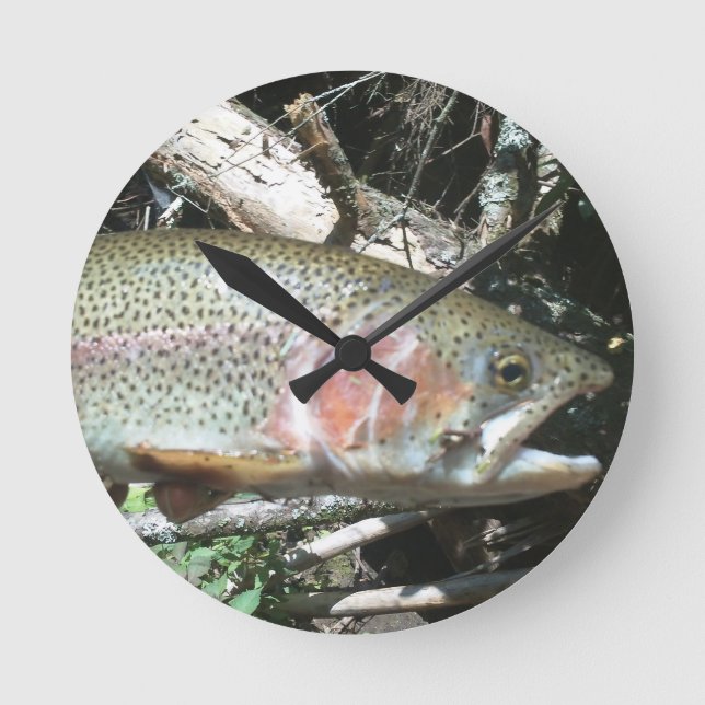 Rainbow trout round clock (Front)