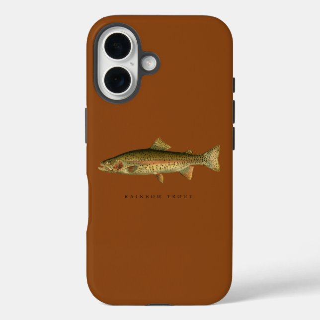 Rainbow Trout Saddle Brown iPhone 16 Case (Back)