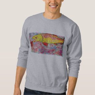 rainbow trout screenprint look sweatshirt