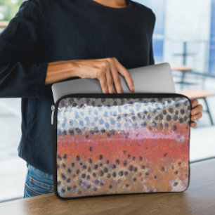 Rainbow Trout Skin Abstract Pattern Laptop Sleeve