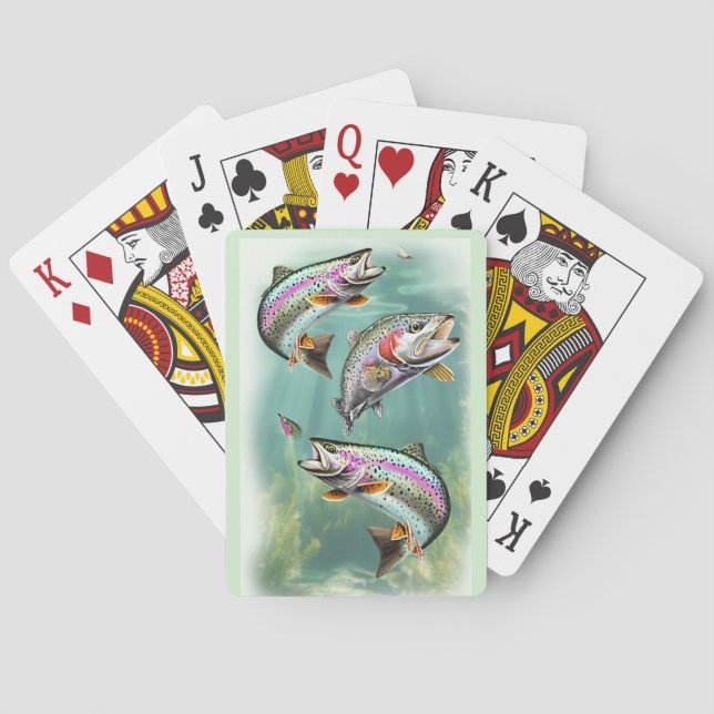 Rainbow Trout Swimming Playing Cards (Back)