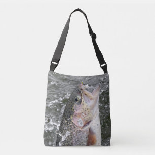 Rainbow Trout Takes The Bait Crossbody Bag