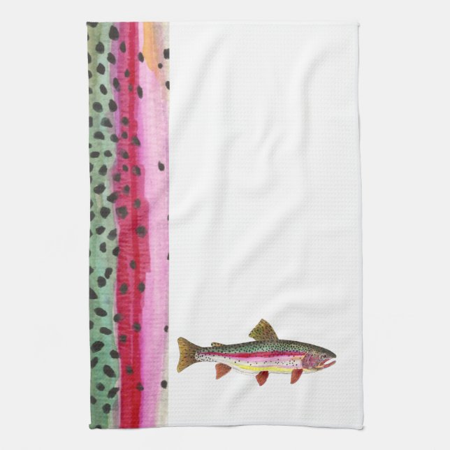 Rainbow Trout Tea Towel (Vertical)