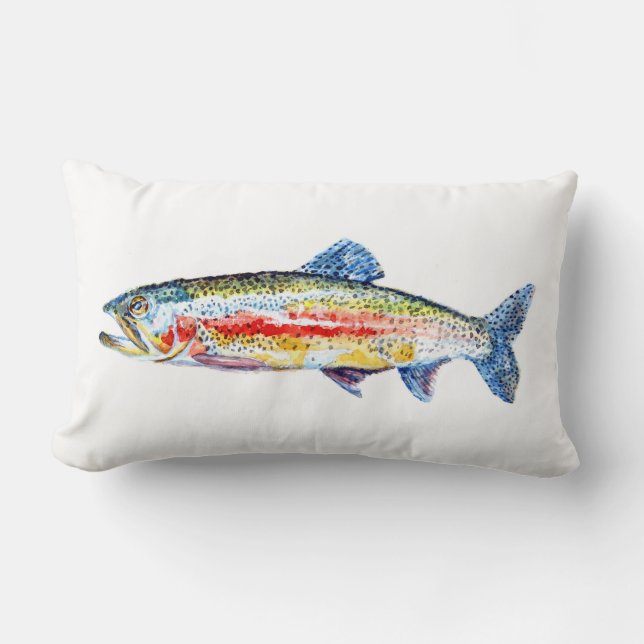 Rainbow Trout Throw Pillow (Front)