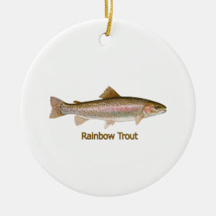 Rainbow Trout (titled) Ceramic Tree Decoration