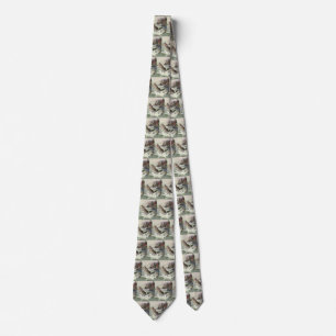 Rainbow Trout, Vintage Fisherman Fishing for Fish Tie