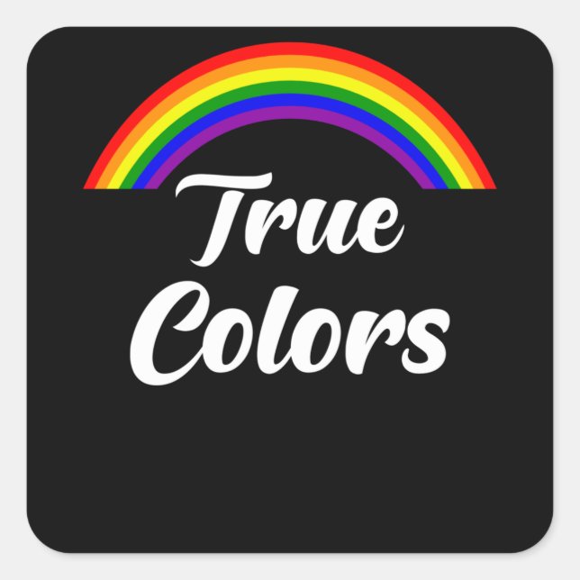 Rainbow True Colours Square Sticker (Front)