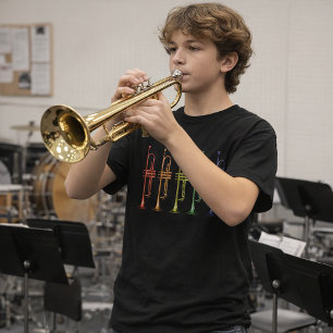 Rainbow Trumpet Lineup Colourful Brass Instrument T-Shirt