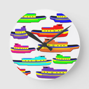 rainbow tugs round clock