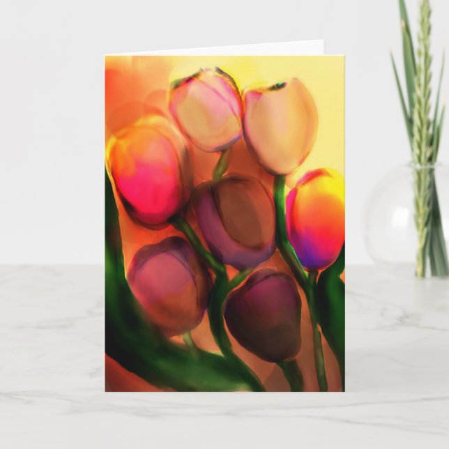 rainbow tulips- greeting card (Front)