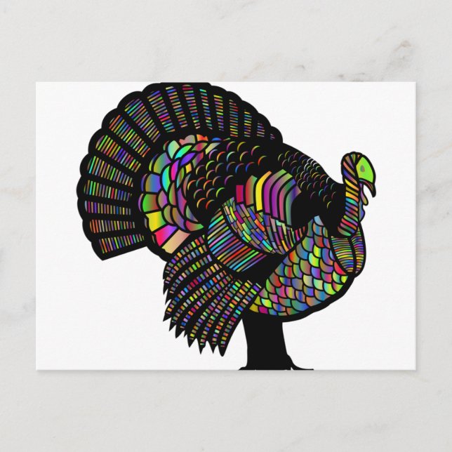 Rainbow Turkey Holiday Card  (Front)