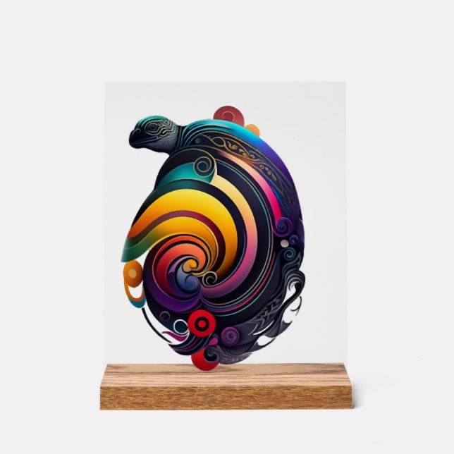 Rainbow Turtle Acrylic Sign (Front)