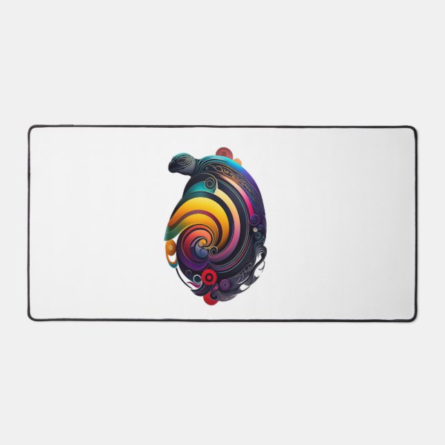 Rainbow Turtle Desk Mat (Front)