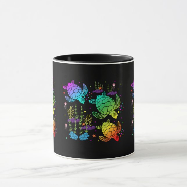 Rainbow Turtle  Mug (Center)