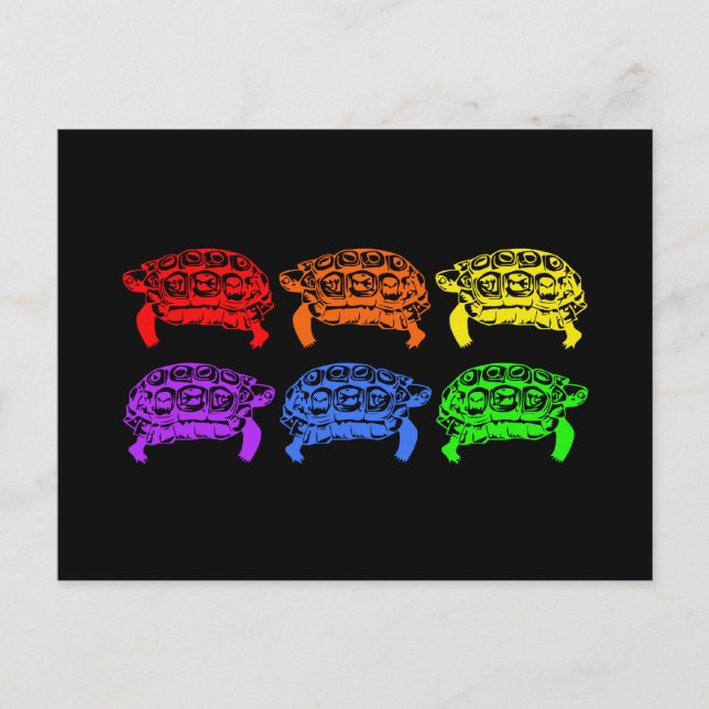 Rainbow Turtles Postcard (Front)