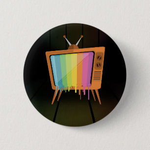 Rainbow TV 6 Cm Round Badge