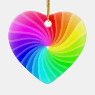 Rainbow Twirl Ceramic Ornament