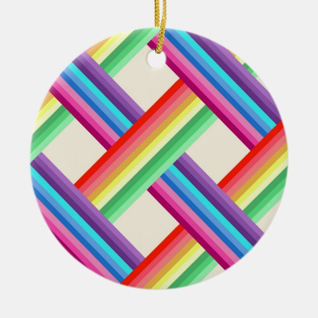 Rainbow Twist Ceramic Ornament (Front)