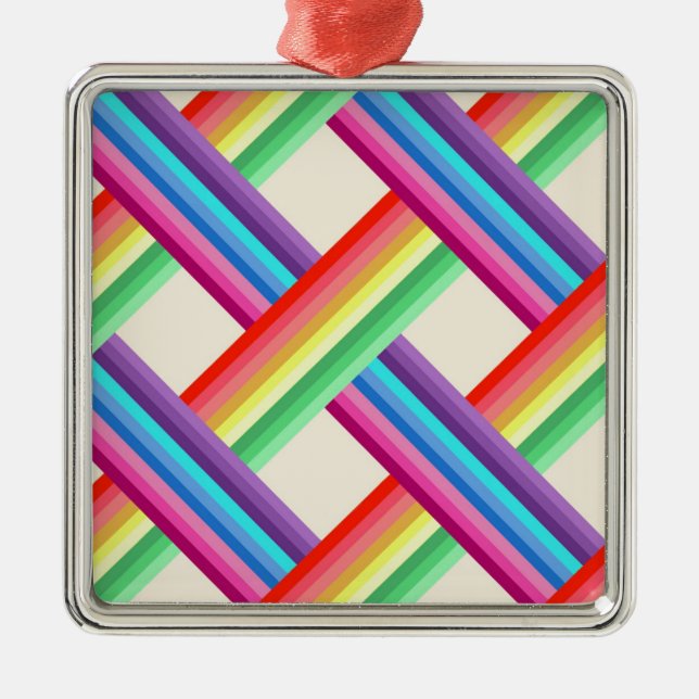 Rainbow Twist Metal Ornament (Front)