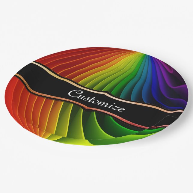 Rainbow Twist Party Plates (Angled)