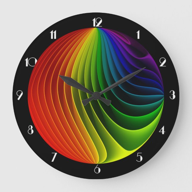 Rainbow Twist Round Wall Clock (Front)
