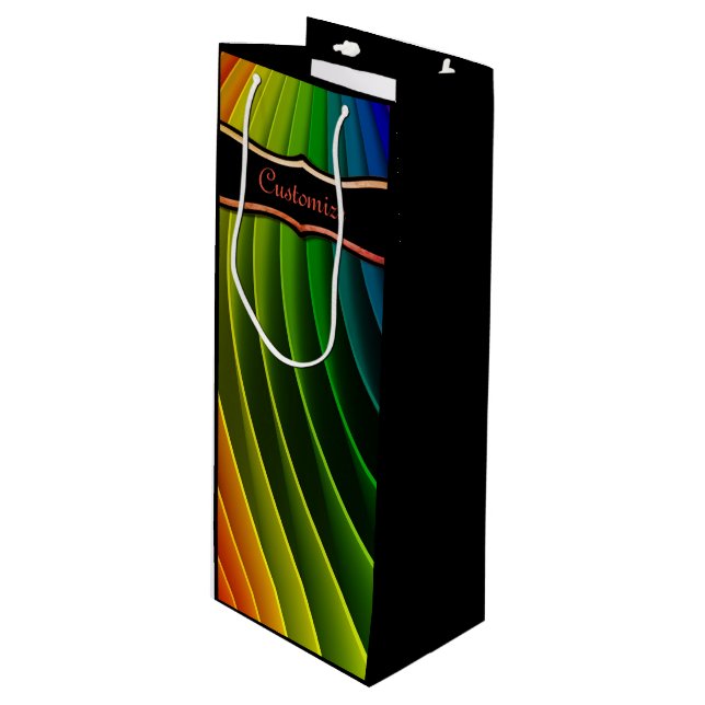 Rainbow Twist Wine Gift Bag (Front Angled)