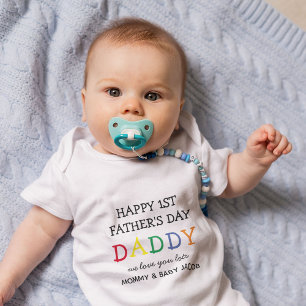 Rainbow Typography 'Daddy' First Father's Day  Baby Bodysuit