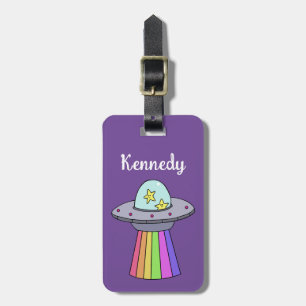 Rainbow UFO Luggage Tag