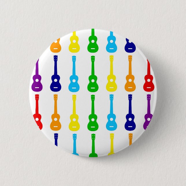 Rainbow Ukes 6 Cm Round Badge (Front)