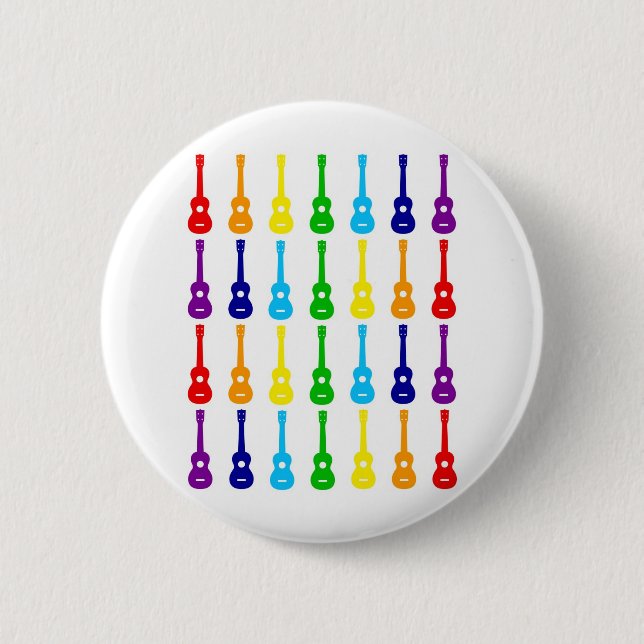 Rainbow Ukes 6 Cm Round Badge (Front)
