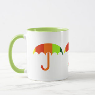 Rainbow Umbrella on White Background Mug