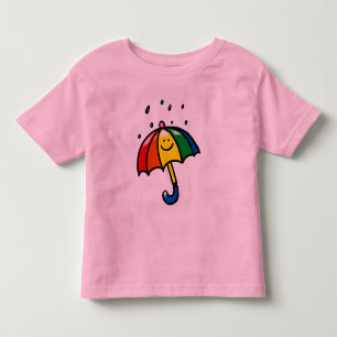 Rainbow umbrella & rain drops toddler T-Shirt