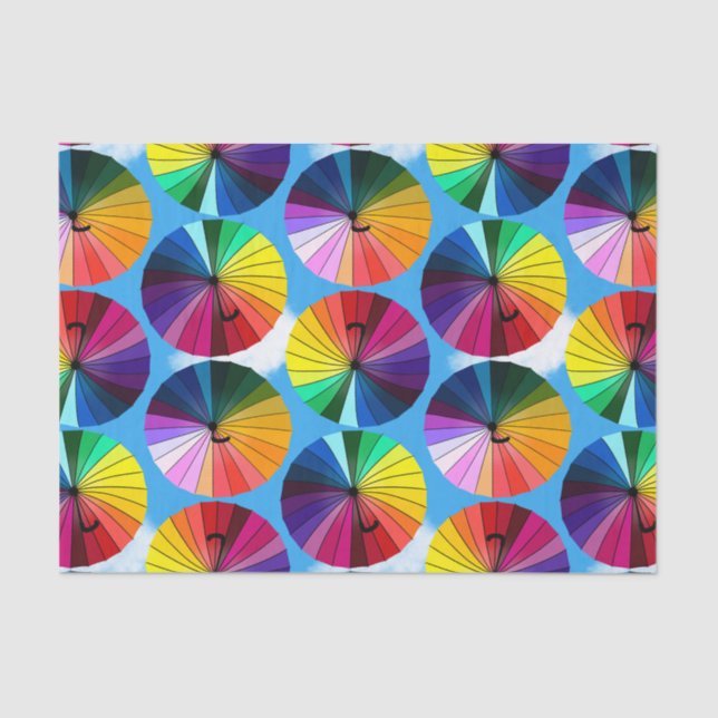 Rainbow Umbrella Sky Tissue Paper (Front)