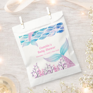 Rainbow Under Sea Mermaid Tail Baby Shower Favour Bag