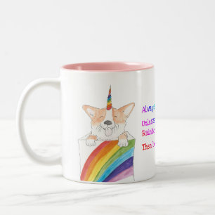 Rainbow unicorgi two-tone mug