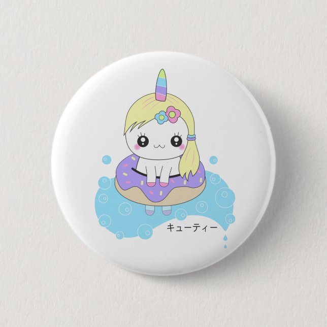 Rainbow Unicorn 6 Cm Round Badge (Front)