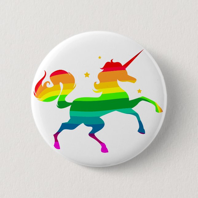 Rainbow Unicorn 6 Cm Round Badge (Front)
