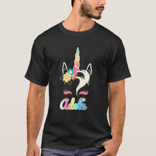 Rainbow Unicorn Adele Apparel Custom Name For Gir T-Shirt
