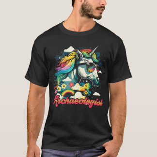 Rainbow Unicorn Archaeologist T-Shirt