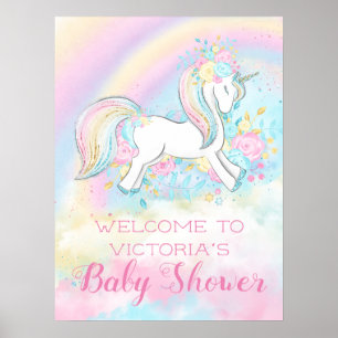Rainbow Unicorn Baby Shower Signs