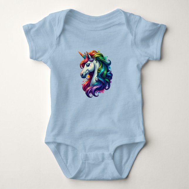 Rainbow Unicorn baby suite Bodysuit (Front)
