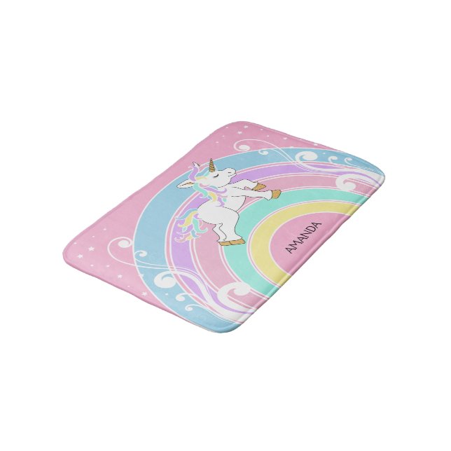 Rainbow Unicorn Bath Mat (Angled)