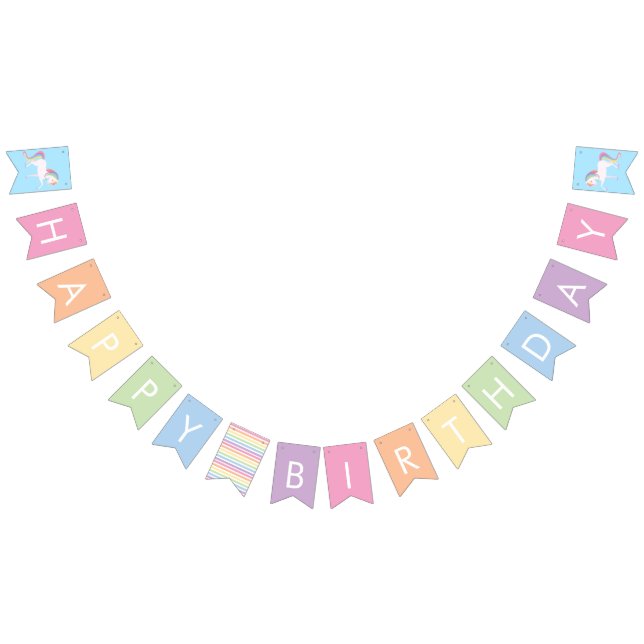 Rainbow Unicorn Birthday Bunting (All)