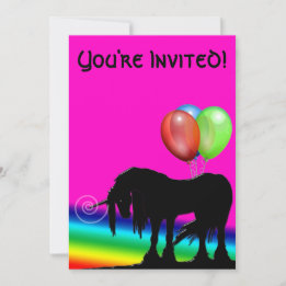 Rainbow Unicorn Birthday Invitation