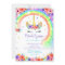 Rainbow Unicorn Birthday Invitation Black Lashes