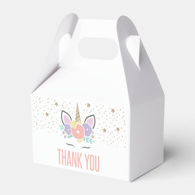 Rainbow Unicorn Birthday Party Favour Box (Front Side)