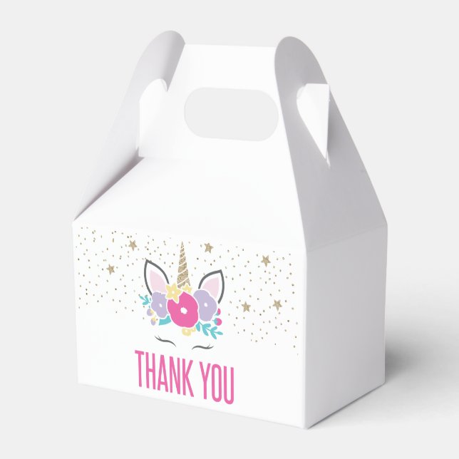 Rainbow Unicorn Birthday Party Favour Box (Front Side)